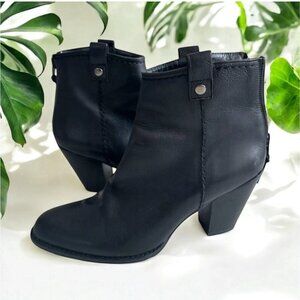 STUART WEITZMAN Black Leather Ankle Booties Boots Size 6.5